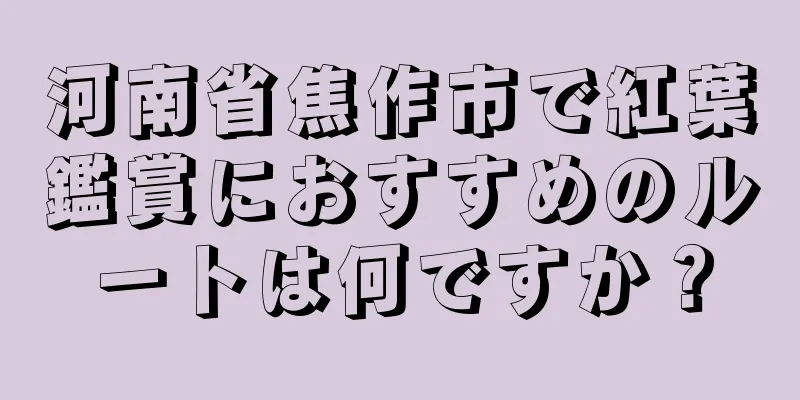 河南省焦作市で紅葉鑑賞におすすめのルートは何ですか？