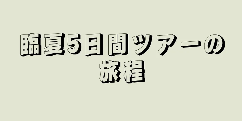 臨夏5日間ツアーの旅程