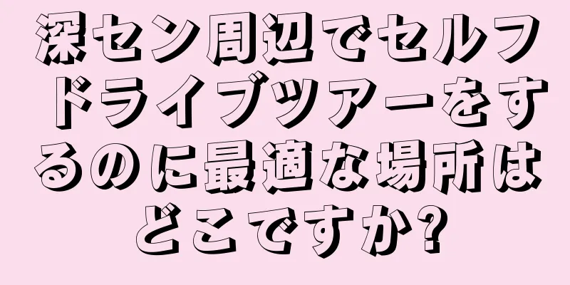 深セン周辺でセルフドライブツアーをするのに最適な場所はどこですか?