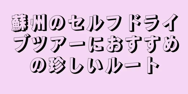 蘇州のセルフドライブツアーにおすすめの珍しいルート