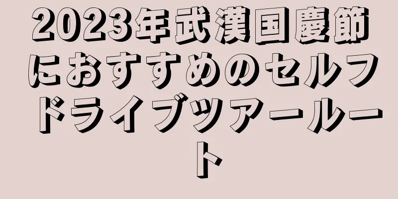 2023年武漢国慶節におすすめのセルフドライブツアールート