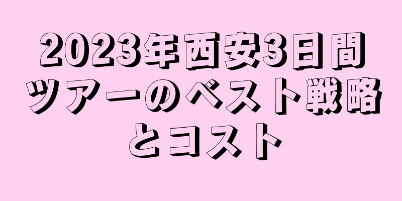 2023年西安3日間ツアーのベスト戦略とコスト
