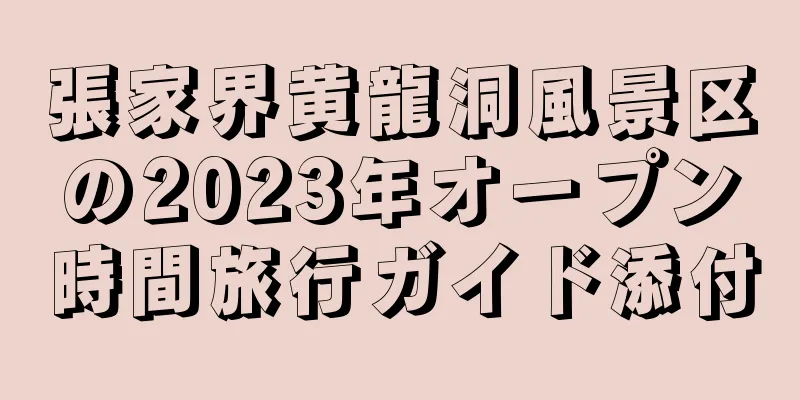 張家界黄龍洞風景区の2023年オープン時間旅行ガイド添付