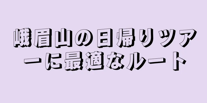 峨眉山の日帰りツアーに最適なルート