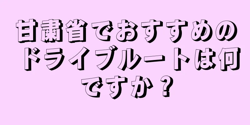 甘粛省でおすすめのドライブルートは何ですか？
