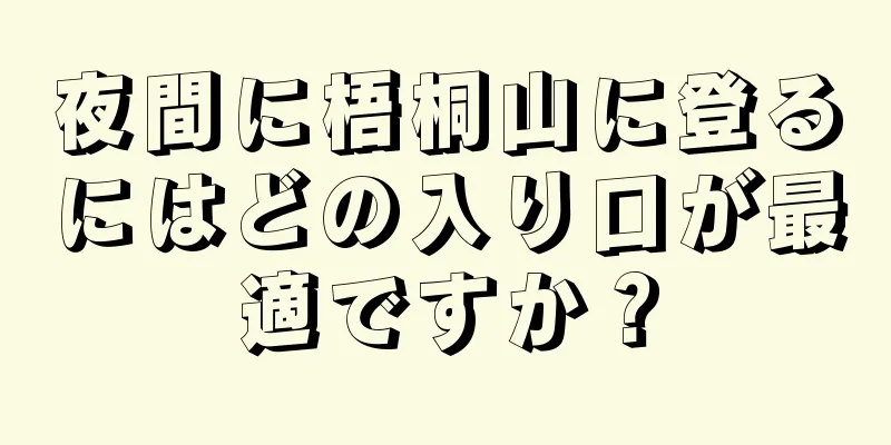 夜間に梧桐山に登るにはどの入り口が最適ですか？