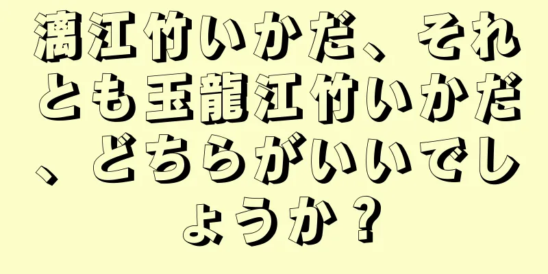 漓江竹いかだ、それとも玉龍江竹いかだ、どちらがいいでしょうか？