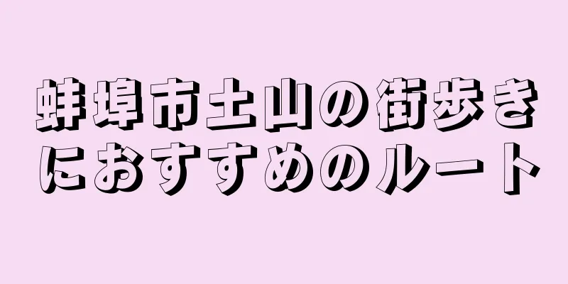 蚌埠市土山の街歩きにおすすめのルート