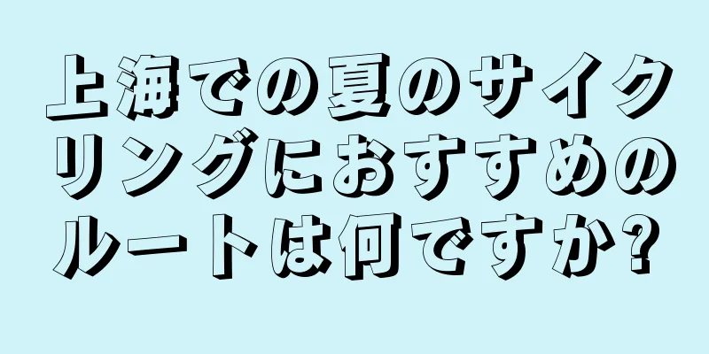 上海での夏のサイクリングにおすすめのルートは何ですか?