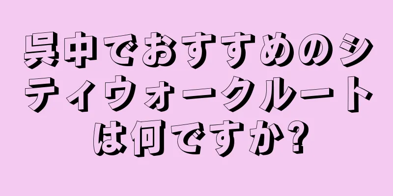 呉中でおすすめのシティウォークルートは何ですか?