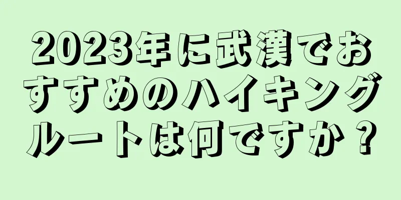 2023年に武漢でおすすめのハイキングルートは何ですか？