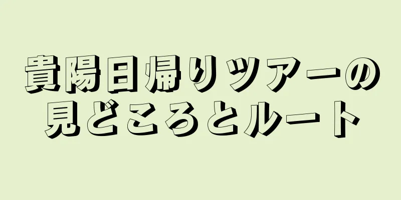 貴陽日帰りツアーの見どころとルート