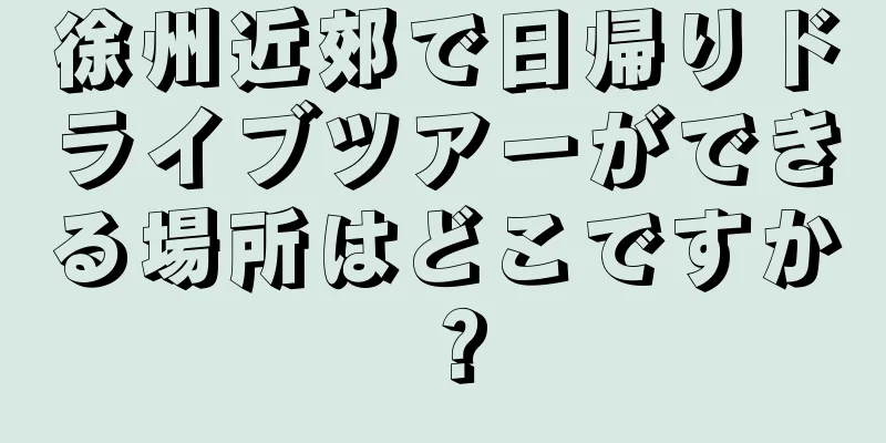 徐州近郊で日帰りドライブツアーができる場所はどこですか？