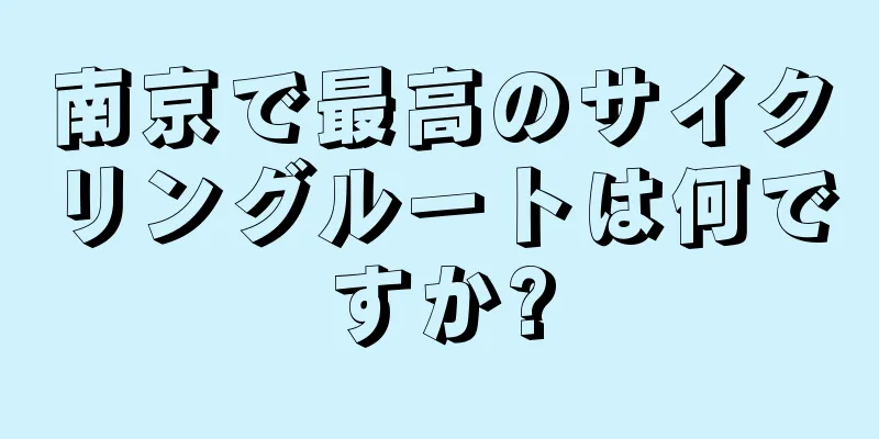南京で最高のサイクリングルートは何ですか?