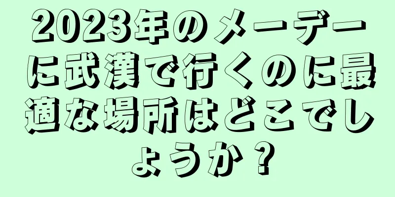2023年のメーデーに武漢で行くのに最適な場所はどこでしょうか？