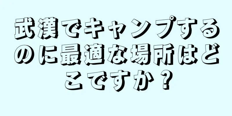 武漢でキャンプするのに最適な場所はどこですか？
