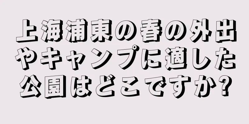 上海浦東の春の外出やキャンプに適した公園はどこですか?