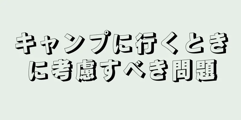 キャンプに行くときに考慮すべき問題