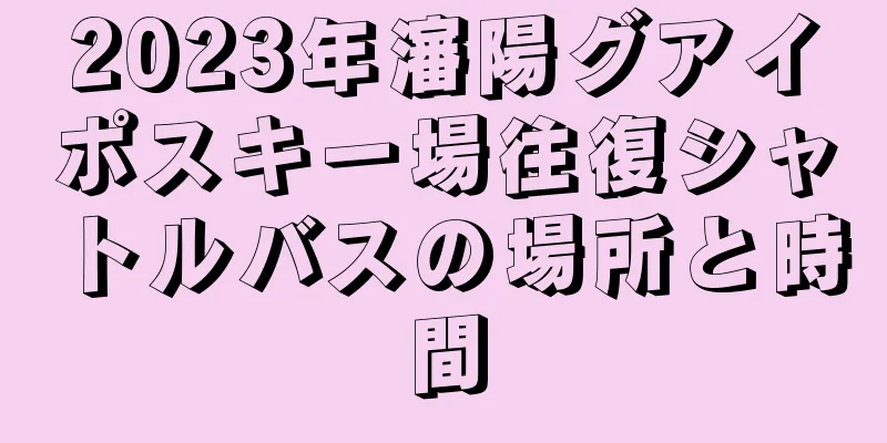 2023年瀋陽グアイポスキー場往復シャトルバスの場所と時間