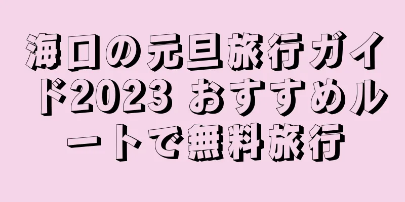 海口の元旦旅行ガイド2023 おすすめルートで無料旅行