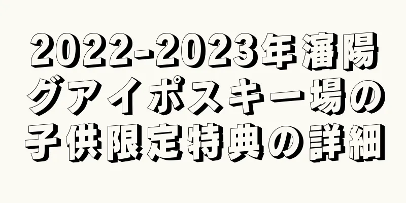 2022-2023年瀋陽グアイポスキー場の子供限定特典の詳細