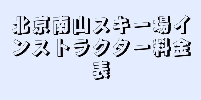 北京南山スキー場インストラクター料金表