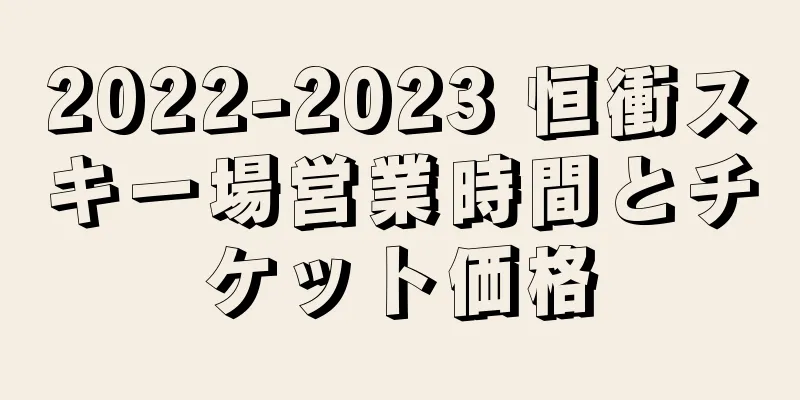 2022-2023 恒衝スキー場営業時間とチケット価格