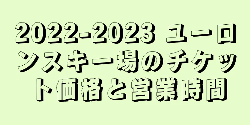 2022-2023 ユーロンスキー場のチケット価格と営業時間