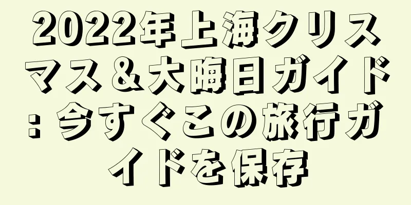 2022年上海クリスマス＆大晦日ガイド: 今すぐこの旅行ガイドを保存