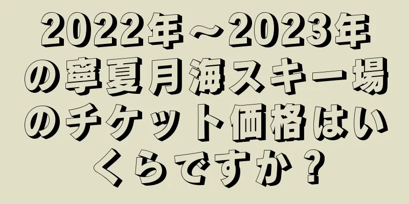 2022年〜2023年の寧夏月海スキー場のチケット価格はいくらですか？