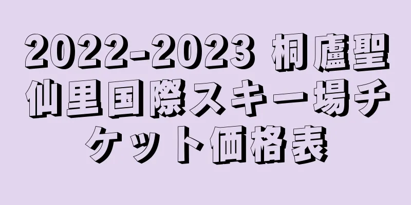 2022-2023 桐廬聖仙里国際スキー場チケット価格表