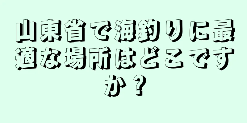 山東省で海釣りに最適な場所はどこですか？