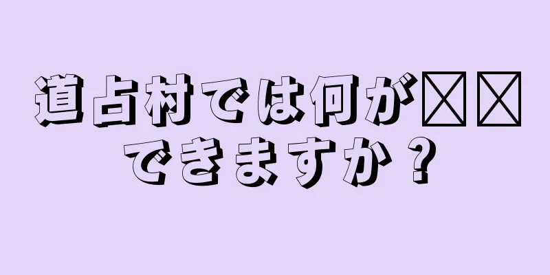 道占村では何が​​できますか？