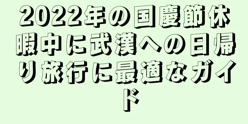2022年の国慶節休暇中に武漢への日帰り旅行に最適なガイド