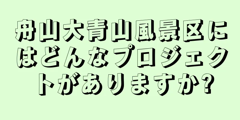 舟山大青山風景区にはどんなプロジェクトがありますか?