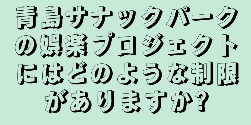 青島サナックパークの娯楽プロジェクトにはどのような制限がありますか?