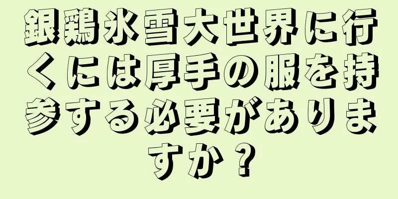 銀鶏氷雪大世界に行くには厚手の服を持参する必要がありますか？