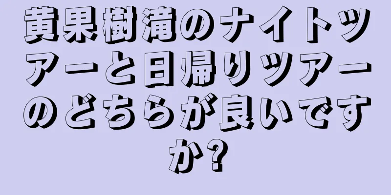 黄果樹滝のナイトツアーと日帰りツアーのどちらが良いですか?