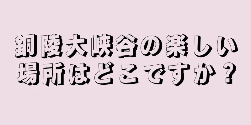 銅陵大峡谷の楽しい場所はどこですか？