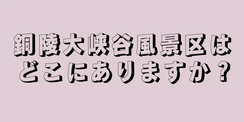 銅陵大峡谷風景区はどこにありますか？