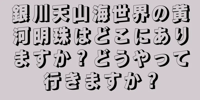 銀川天山海世界の黄河明珠はどこにありますか？どうやって行きますか？