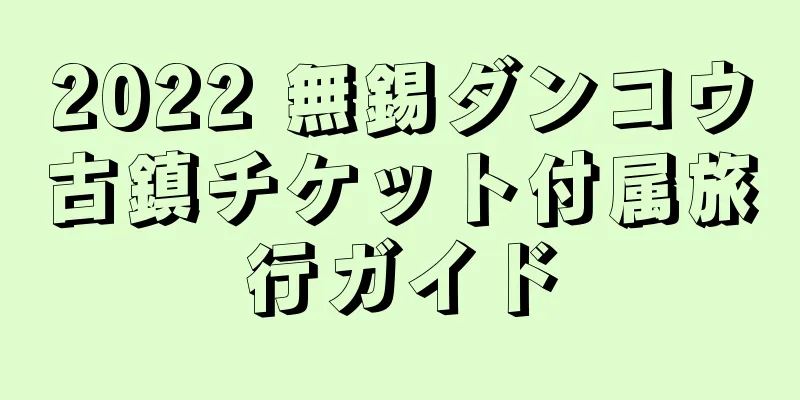 2022 無錫ダンコウ古鎮チケット付属旅行ガイド