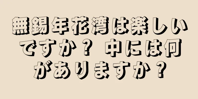 無錫年花湾は楽しいですか？ 中には何がありますか？