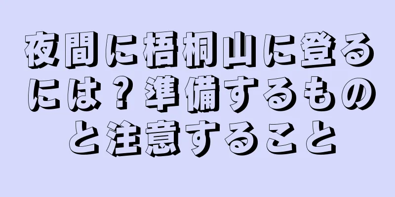 夜間に梧桐山に登るには？準備するものと注意すること