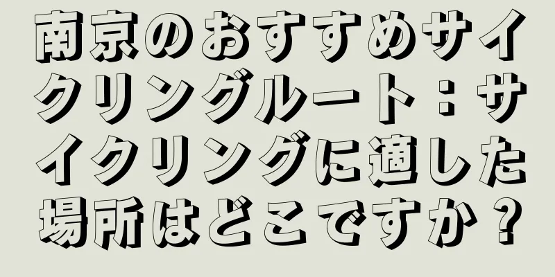 南京のおすすめサイクリングルート：サイクリングに適した場所はどこですか？
