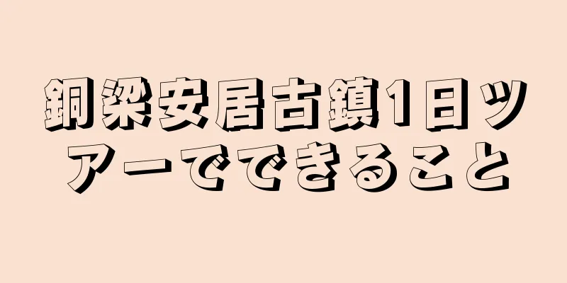 銅梁安居古鎮1日ツアーでできること