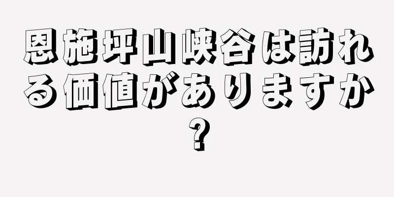 恩施坪山峡谷は訪れる価値がありますか?