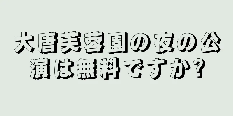 大唐芙蓉園の夜の公演は無料ですか?