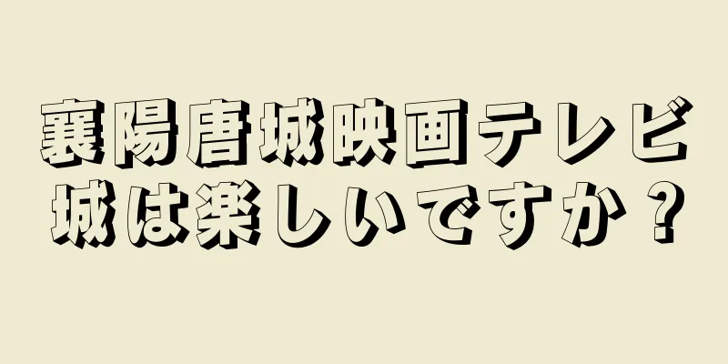 襄陽唐城映画テレビ城は楽しいですか？