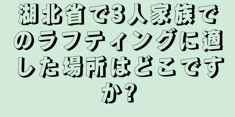 湖北省で3人家族でのラフティングに適した場所はどこですか?